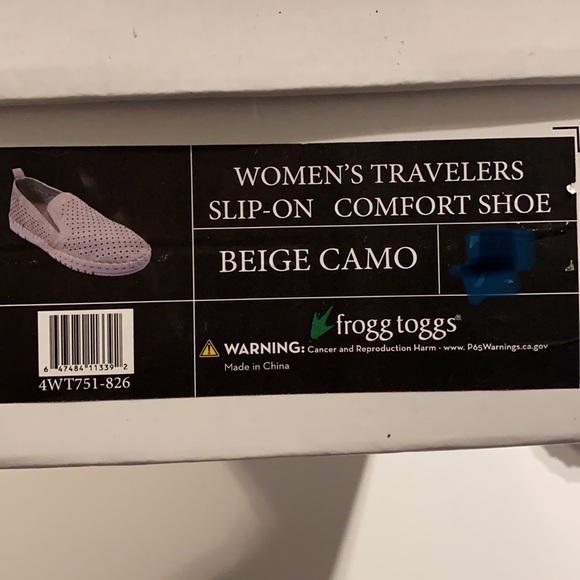 Frogg Toggs SZ 6 Slip On Beige Camo Traveler Shoes New - Picture 2 of 11